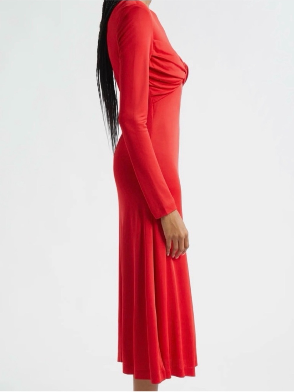FARM Rio Red Long-Sleeve Twist-Front Midi Dress - Picture 5 of 9